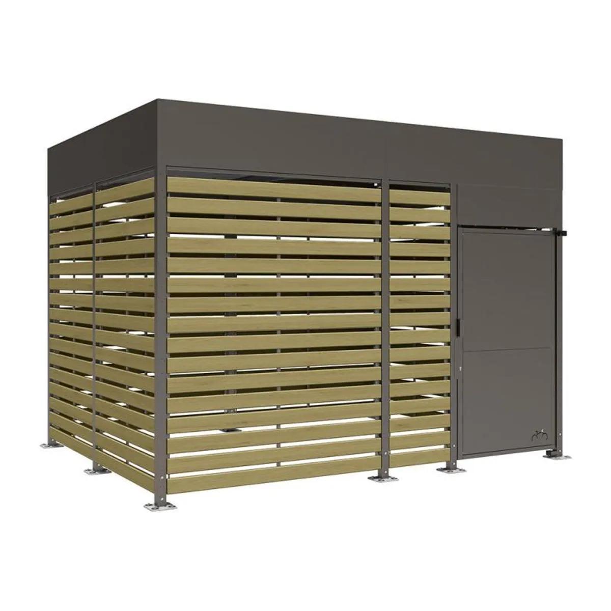 Abri vélos sécurisé Horizon avec bardages en bois