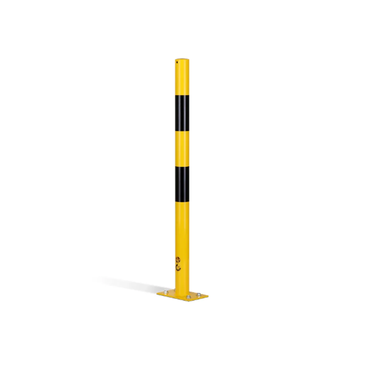 Poteau de protection sur platine Ø 60 mm - Jaune et noir