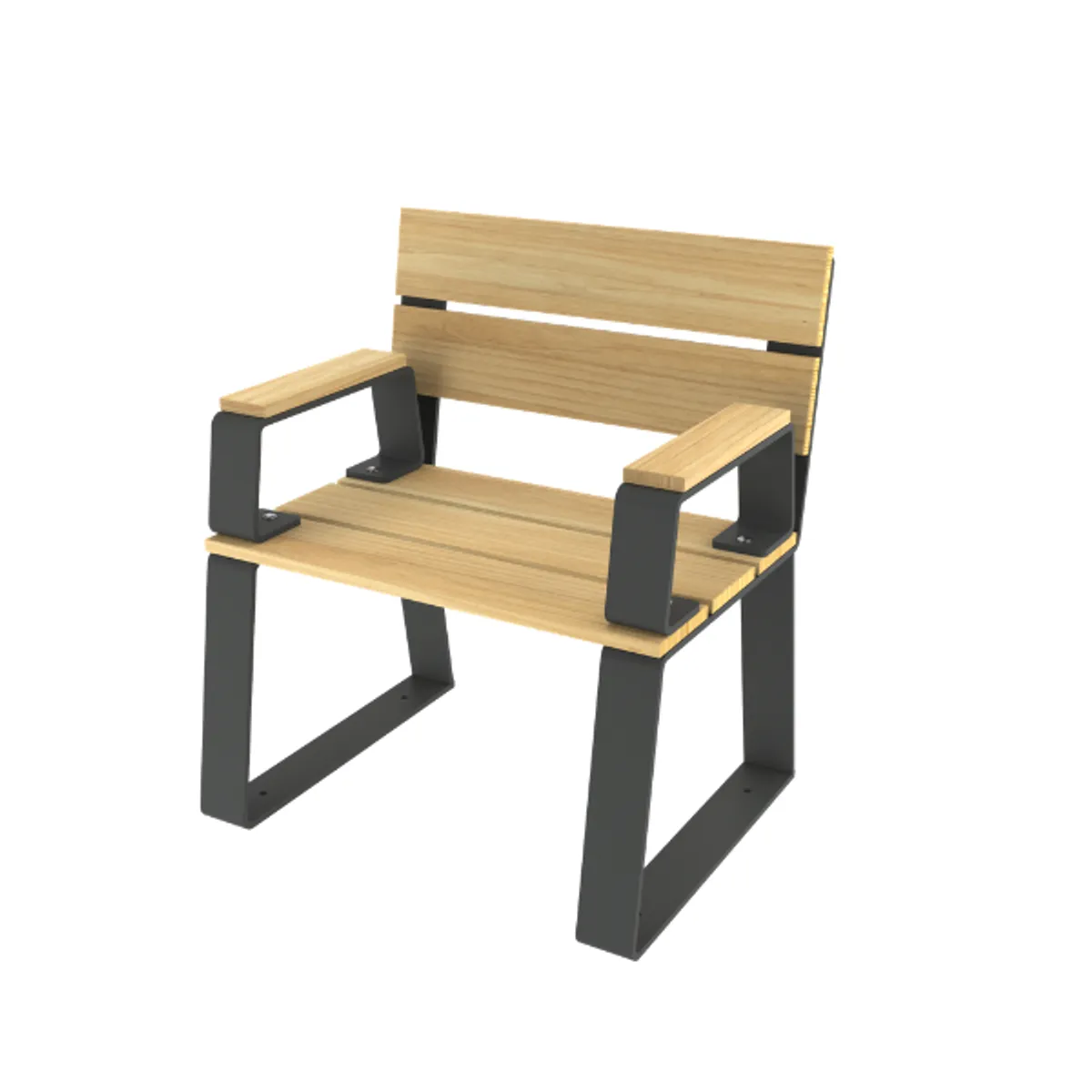 Fauteuil HAVANE acier/bois