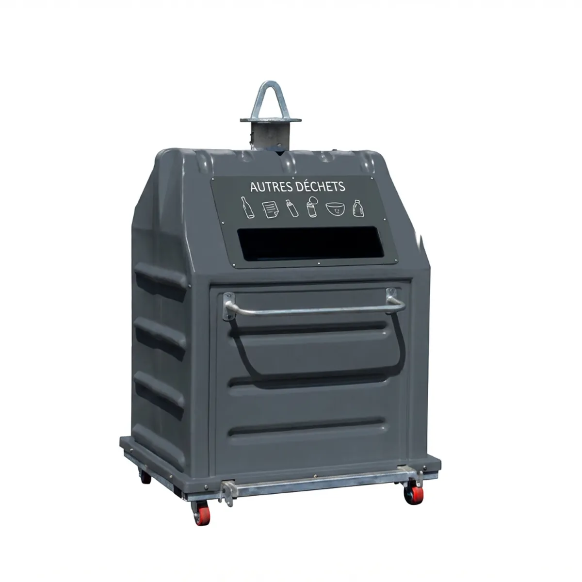 Conteneur mobile TRIBOX pour les OM Résiduels et autres déchets - gris RAL7016