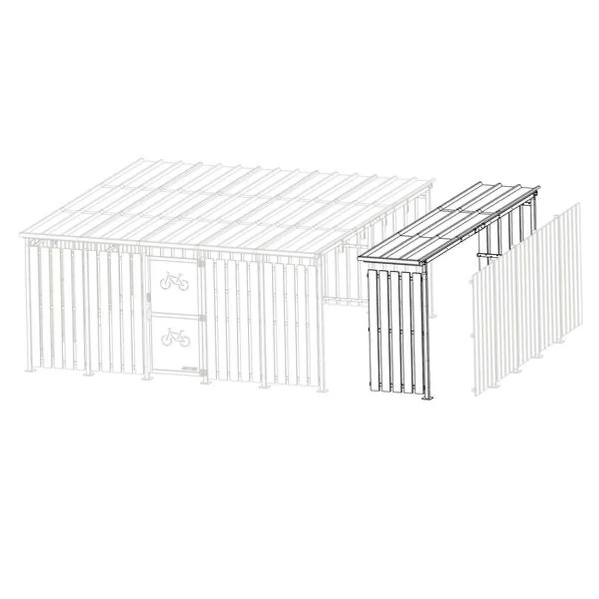 Module d'extension abri TOLE - BOIS