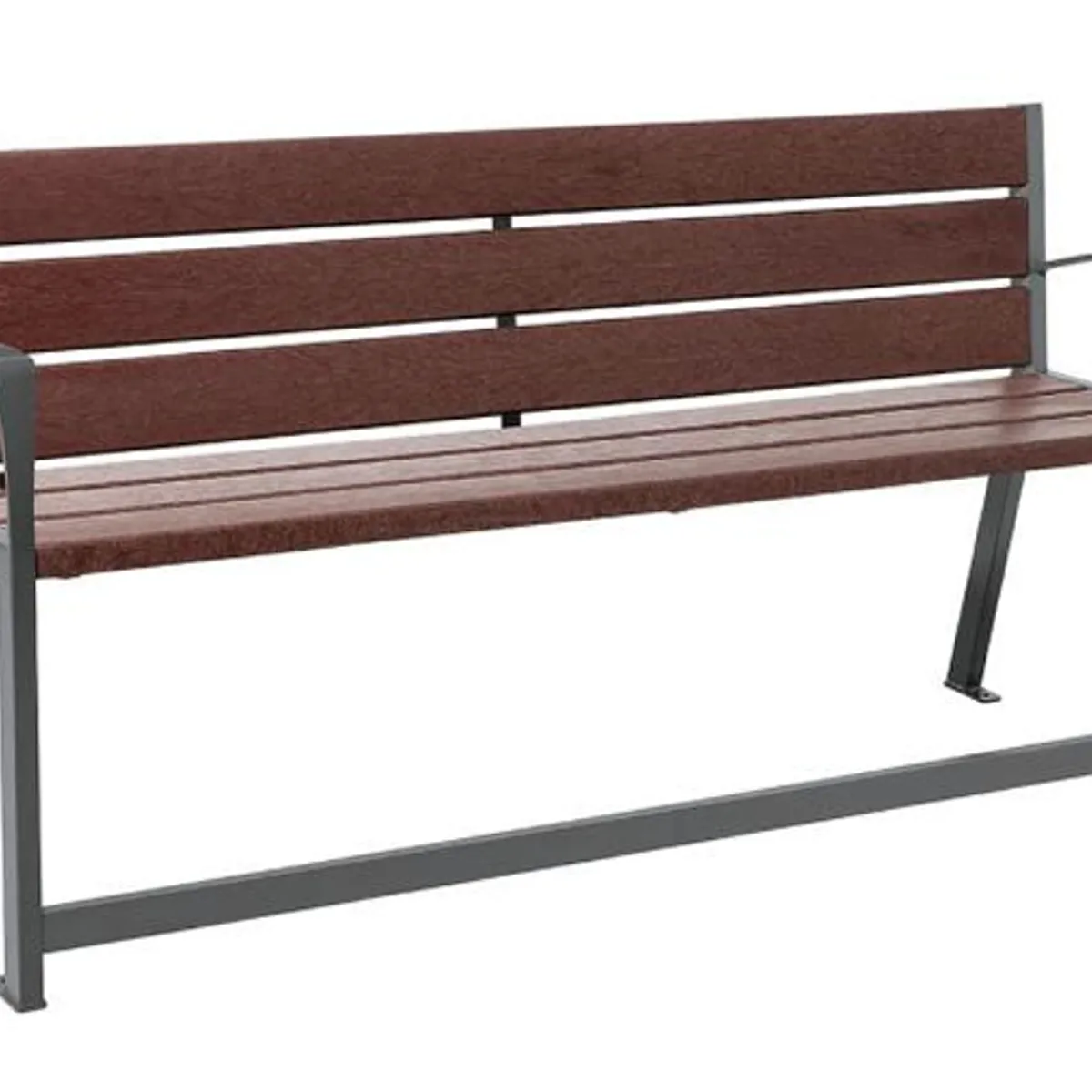 Banc SILAOS Spécial sénior 1800 mm - avec accoudoirs - en plastique recyclé
