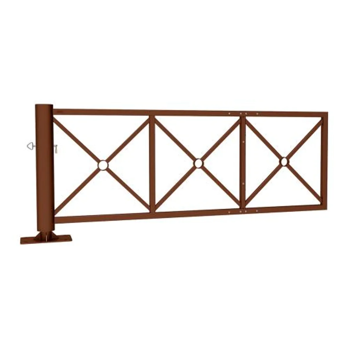 Barrière tournante décorative L.2662 mm-Aspect Corten