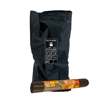 Sacs poubelle "gros travaux"
