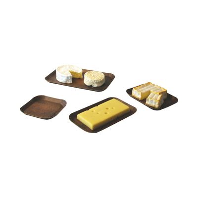 Barquettes imitation bois foncé