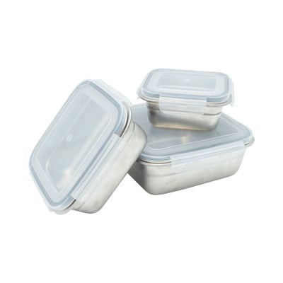 Boîtes inox réemployables avec couvercles à clipser