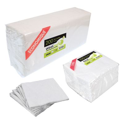 Serviettes unies blanches