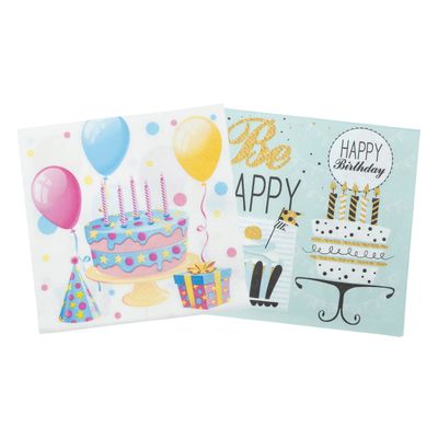 Serviettes décor Anniversaire