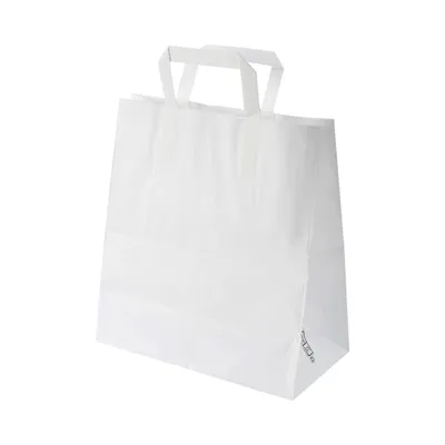 Sacs cabas avec poignées plates - kraft blanc