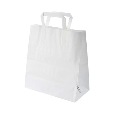 Sacs cabas avec poignées plates - kraft blanc