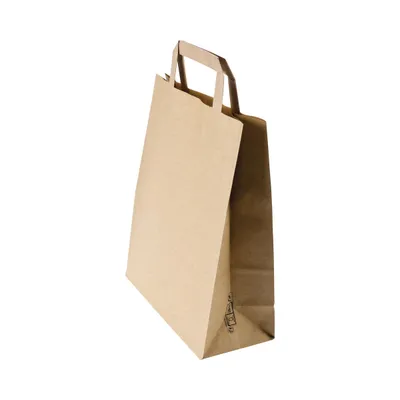 Sacs cabas avec poignées plates - kraft brun