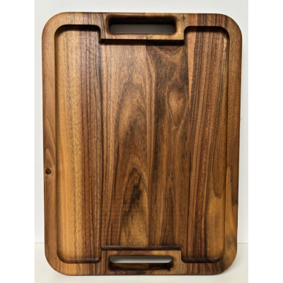 Plateau en noyer avec poignées