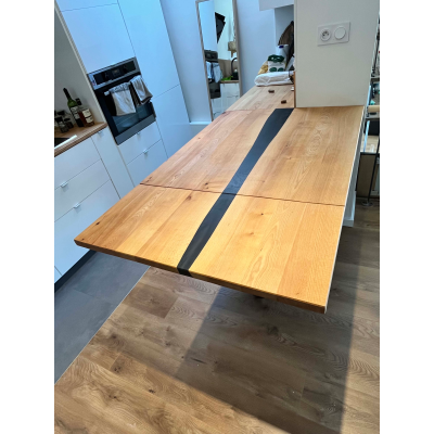 Table en hêtre et époxy
