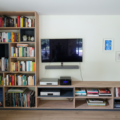 Bureau, meuble TV et bibliothèque