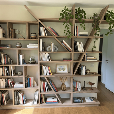 Bibliothèque ouverte en noyer