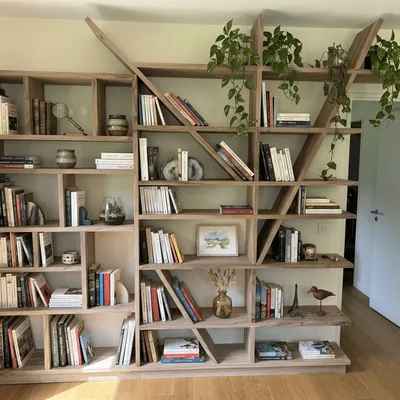 Bibliothèque ouverte en noyer