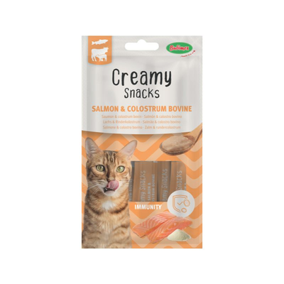 Creamy Snacks Chat x4, saumon/poudre de colostrum bovin, 60g