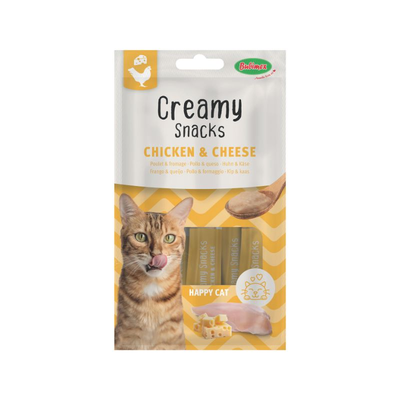 Creamy Snacks Chat x4, poulet/fromage, 60g