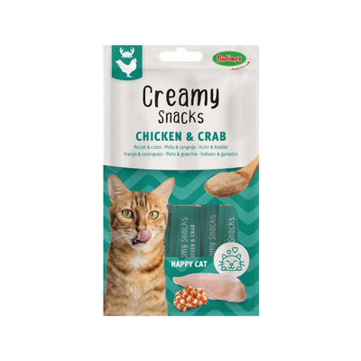 Creamy Snacks Chat x4, poulet/crabe, 60g