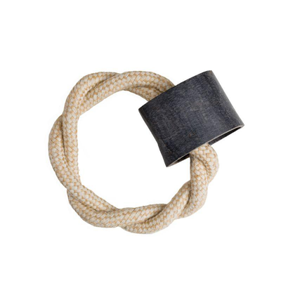 Anneau avec corne, jute/coton recyclé, Ø10cm