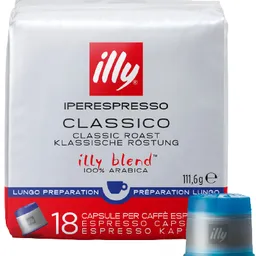 ILLY CLASSICO LUNGO CAPSULES POUR MACHINE ILLY 18pcs