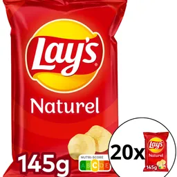 CHIPS LAY'S SEL NATUREL 20x145g