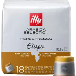 ILLY ARABICA ETHIOPIE CAPSULES POUR MACHINE ILLY 18Pcs