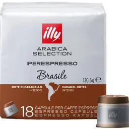 ILLY ARABICA DU BRESIL CAPSULES POUR MACHINE ILLY 18Pcs