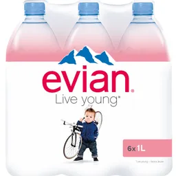 EAU EVIAN PET 6x1L