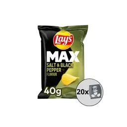 LAY'S CHIPS MAX SEL & PEPPER 20x40g