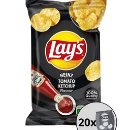 LAY'S CHIPS MAX HEINZ TOMATO KETCHUP 20x45g