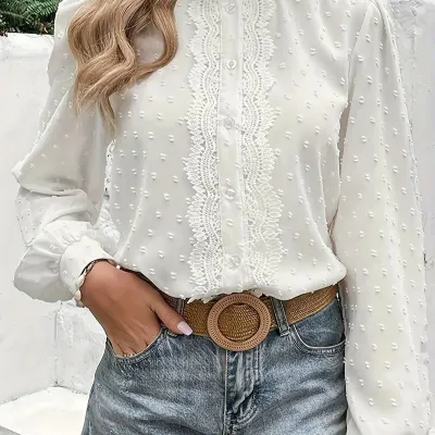Blouse imprimée femme - M — Blanc