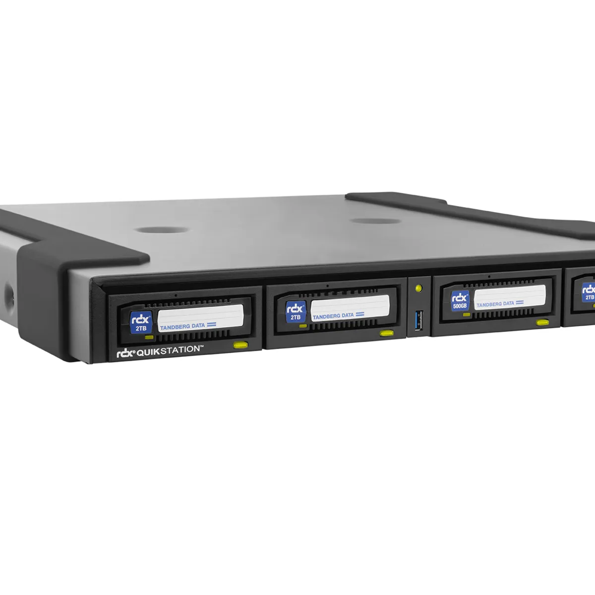 Tandberg Data O-T RDX QuikStation 4 RM, 4 baies, 4 x 1 Go Ethernet, baie de lecteur amovible, desktop 1U — image produit 3