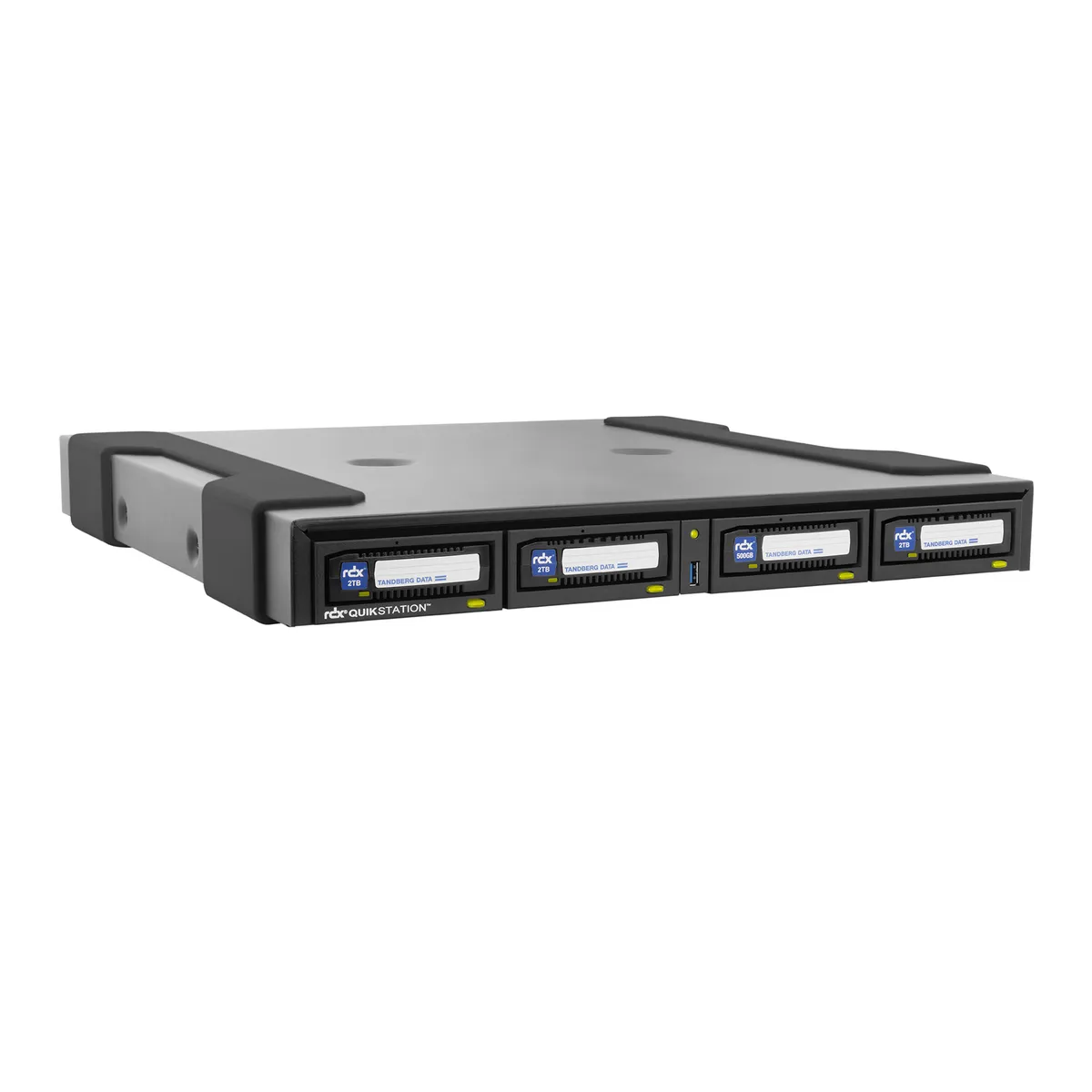 Tandberg Data O-T RDX QuikStation 4 RM, 4 baies, 4 x 1 Go Ethernet, baie de lecteur amovible, desktop 1U — image produit 3