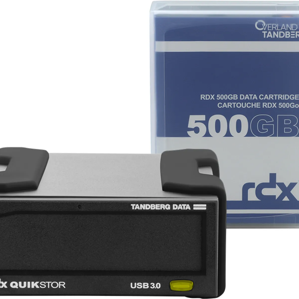 Tandberg Data  O-T Kit de lecteur RDX avec cassette de 500 Go, externe, noir, USB3+