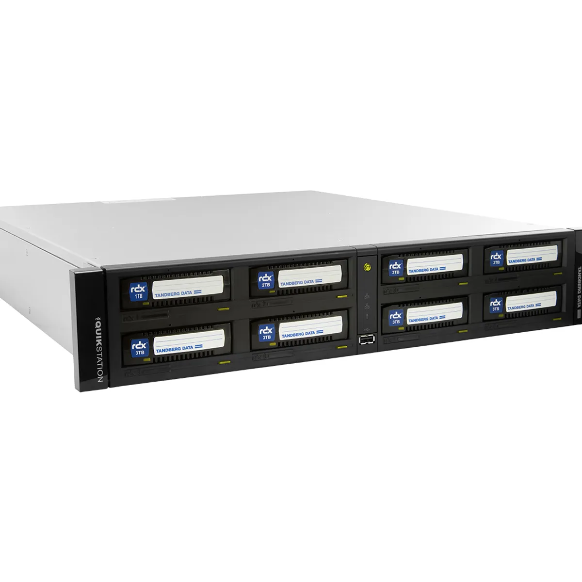 Tandberg Data O-T RDX QuikStation 8 RM, 4 baies, 2x 10 Go Ethernet, baie de lecteur amovible, montage en rack 2U — image produit 6
