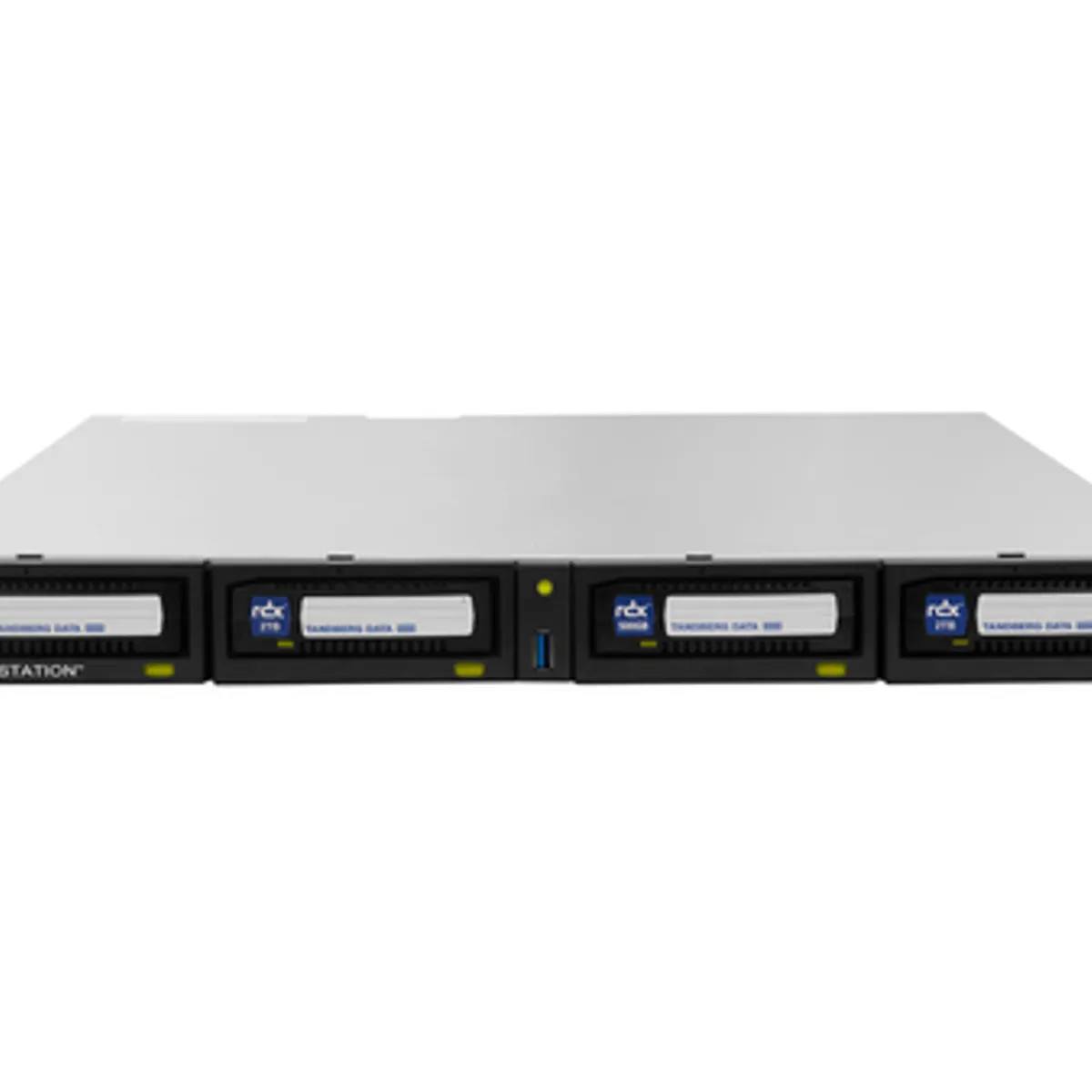 Tandberg Data O-T RDX QuikStation 4 RM, 4 baies, 4 x 1 Go Ethernet, baie de lecteur amovible, montage en rack 1U — image produit 3